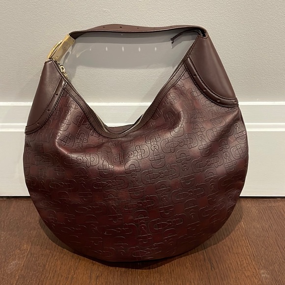 Gucci Horsebit Embossed Leather Hobo Shoulder Bag in Brown - Picture 1 of 9